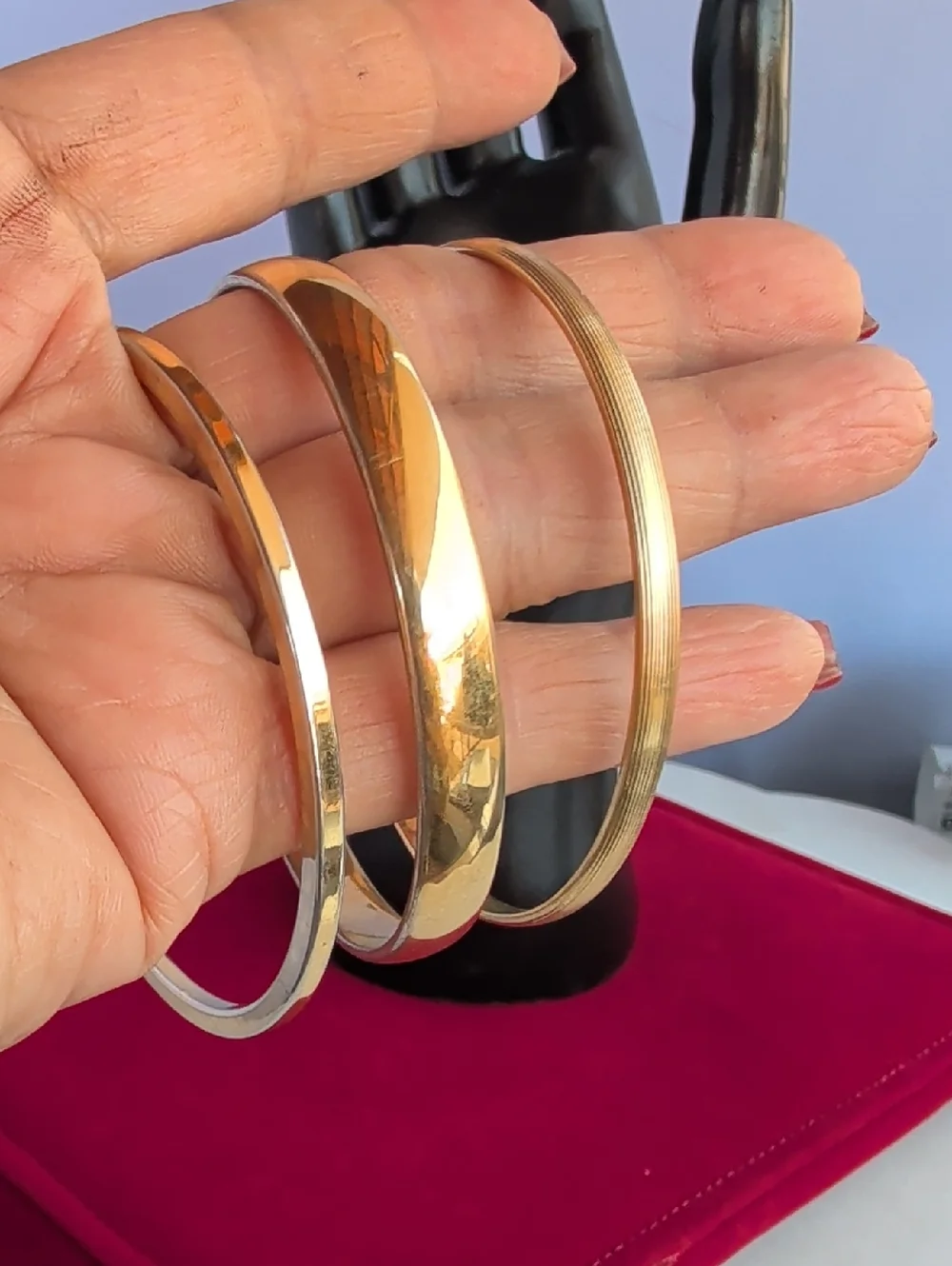 Monet Gold Tone Bangle Bracelet Set 3 Women's